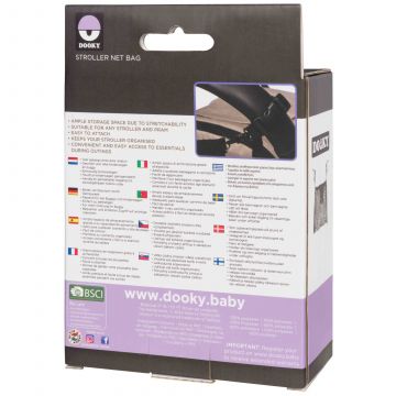 DOOKY Stroller Net Bag Verkkokassi, MUSTA