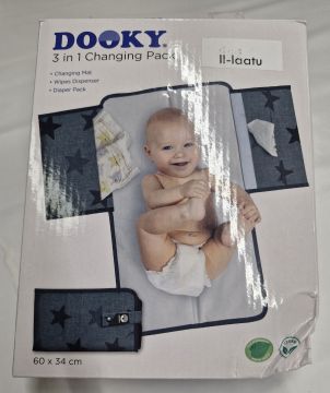 II-LAATU PAKKAUS! DOOKY 3 in 1 MATKAHOITOALUSTA, Tähdet Harmaa